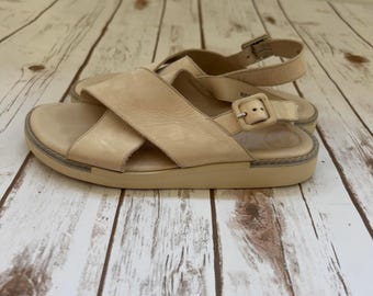 Paul Green Super Soft Beige Leather Sandals - Size 4.5
