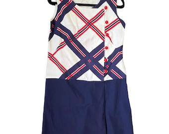 Miami Originals VTG Vintage 1940's 50's Red White & Blue Romper