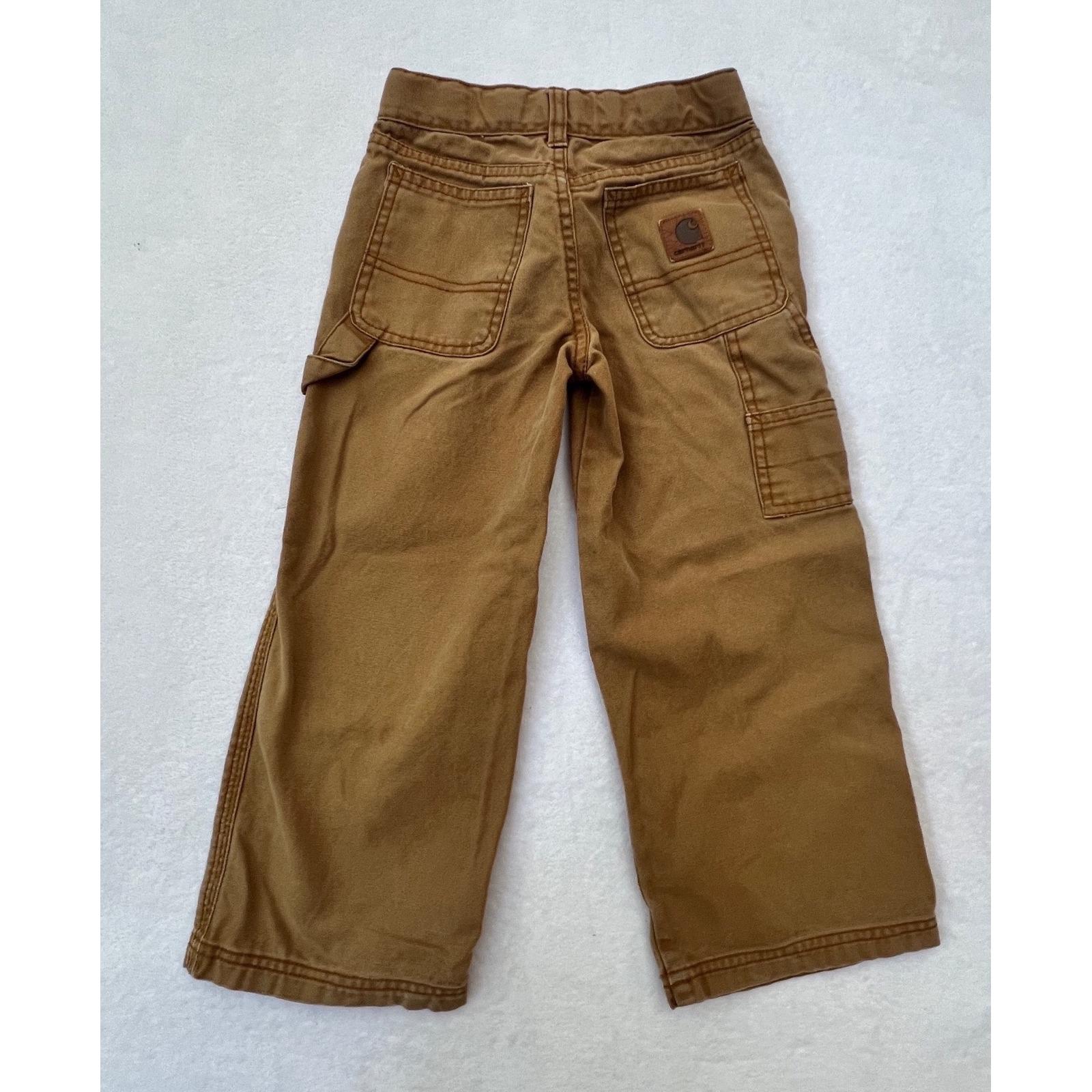 Carhartt Carpenter Pants Brown Vintage Canvas Kids Adjustable Waist