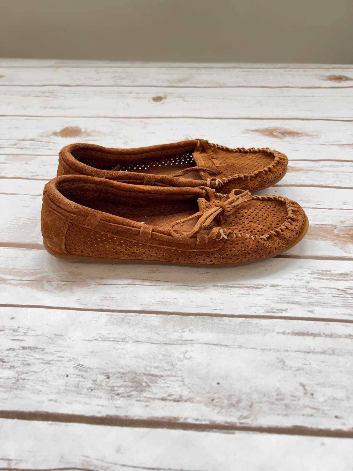Vtg Dark‎ Brown Goodyear Leather Loafers 9 Comfort Slip On Moc Toe Braided 80s Leather Loafers Vtg - Etsy main image 3