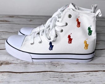 Polo Ralph Lauren Kids Hampton Hi II White Pony LogoSZ 4