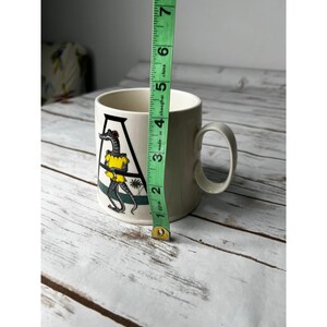 Anthropologie Mug Cream Florence Balducci Letter A Alligator oz image 5