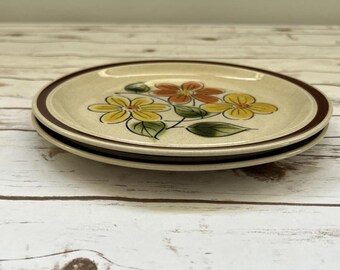 Vintage Stonebridge - Priscilla Lane Stoneware Ceramic 11" Dinner Plates (2)