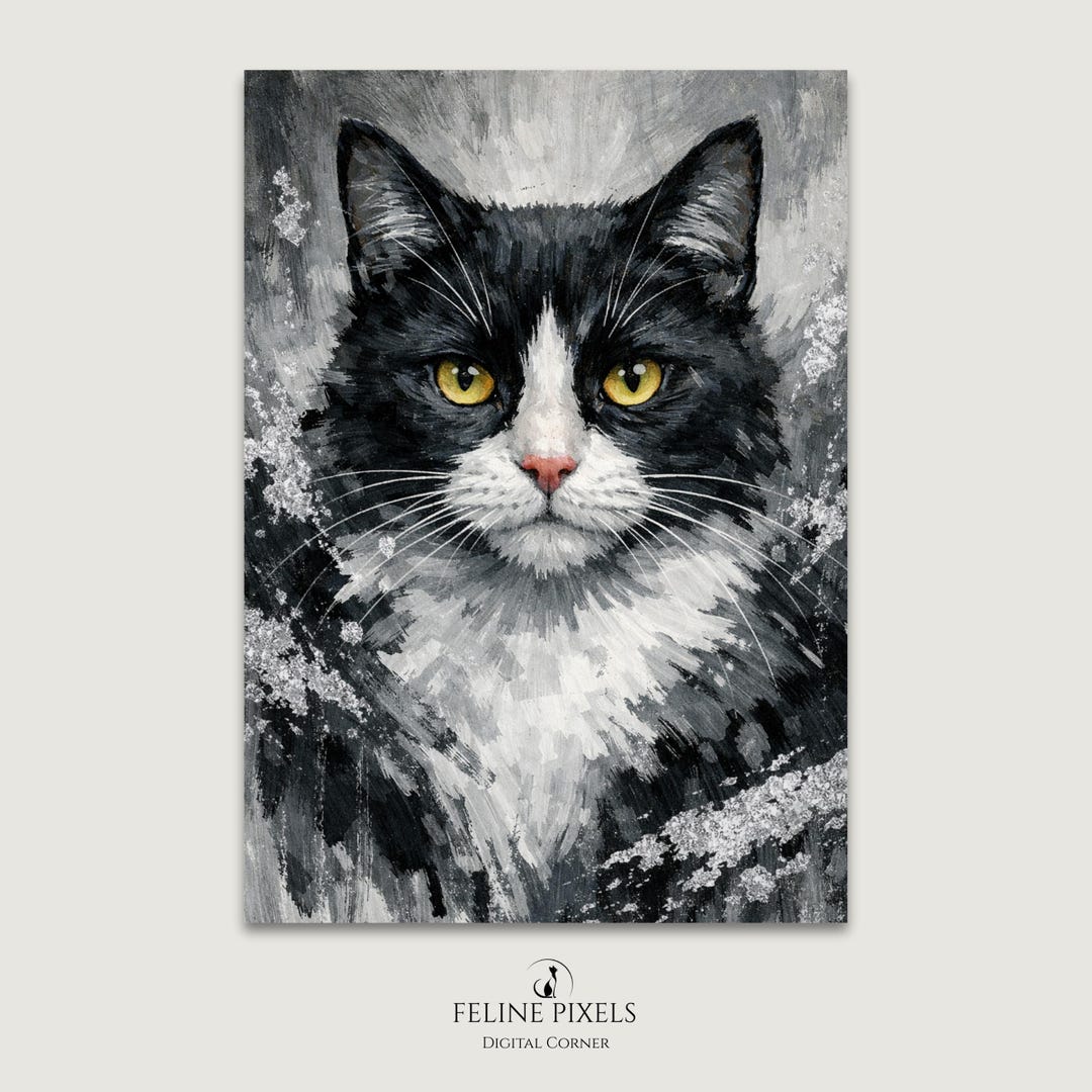 Gentleman - A4 Tuxedo Cat Art Print - Etsy