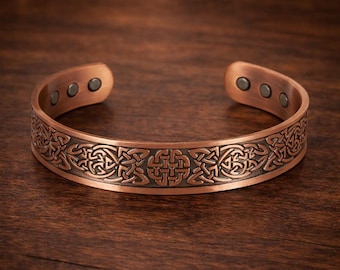 Pulsera magnética de cobre puro – Joyería para el bienestar y el cuidado de las articulaciones (nudo celta)