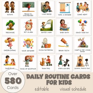 Horario visual para niños pequeños y preescolares / Rutina matutina / Rutina para dormir / Inspirado en Montessori / Descarga instantánea