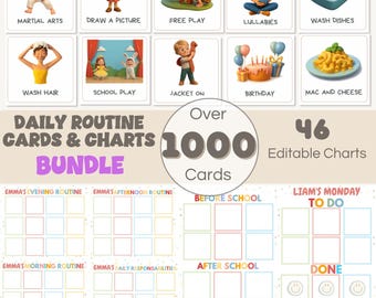 Printable Kids Routine Cards | Toddler Visual Schedule (Digital Download)