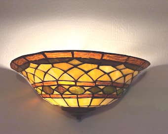 Victorian or Mission Style Stained Glass Wall Sconce / Single Light.