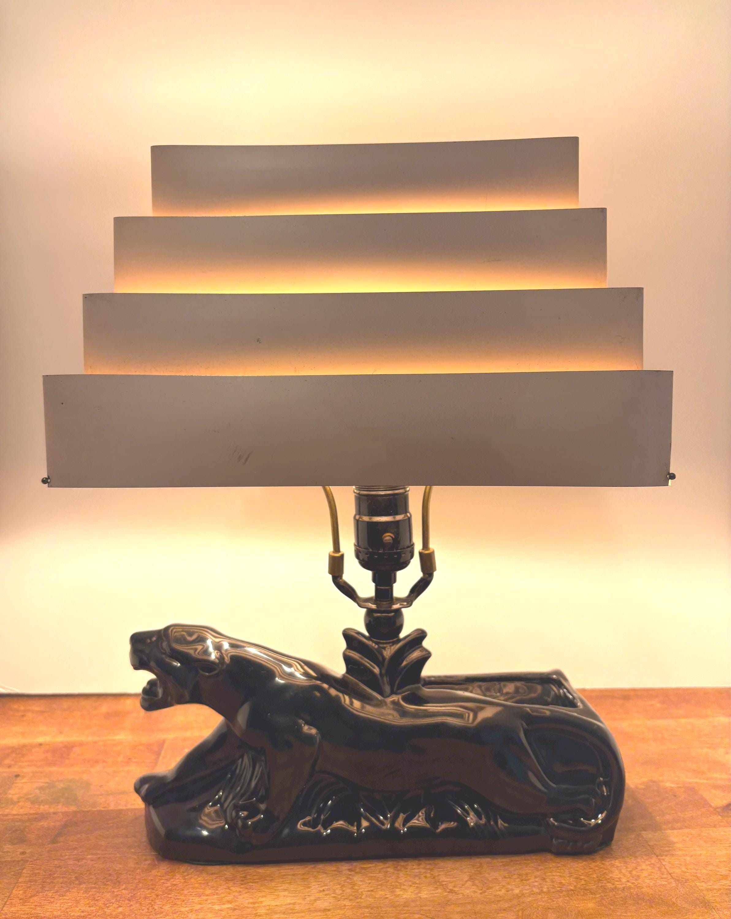 Vintage Black Panther Tv Lamp - Etsy
