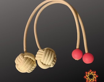 Monkey Fist Fire Poi with Static Rope | Handmade Fire Props