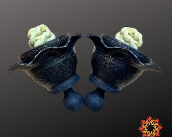 Fire Bowls –  Rope Kevlar Wick | Ornamental Metal Bowl | Handmade Fire Props