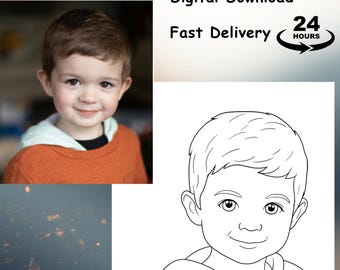 Custom Photo Coloring Page for Kids (Digital File)