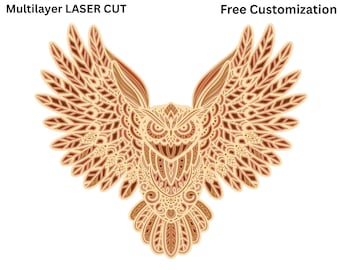 Owl Multilayer Laser Cut File SVG DXF
