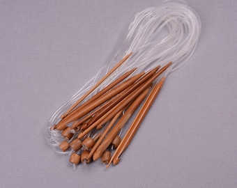12 Sizes Afghan Tunisian Bamboo Crochet Hooks