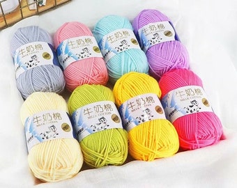 Milk Cotton Yarn 50g Per Ball (Color 1-50)