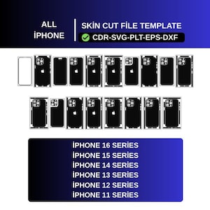 Plantillas de corte de vinilo para iPhone (CDR, SVG, PLT, descarga digital)