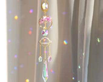 Attrape Soleil En Verre Vitrail Et Bois Flotté Décoration - France