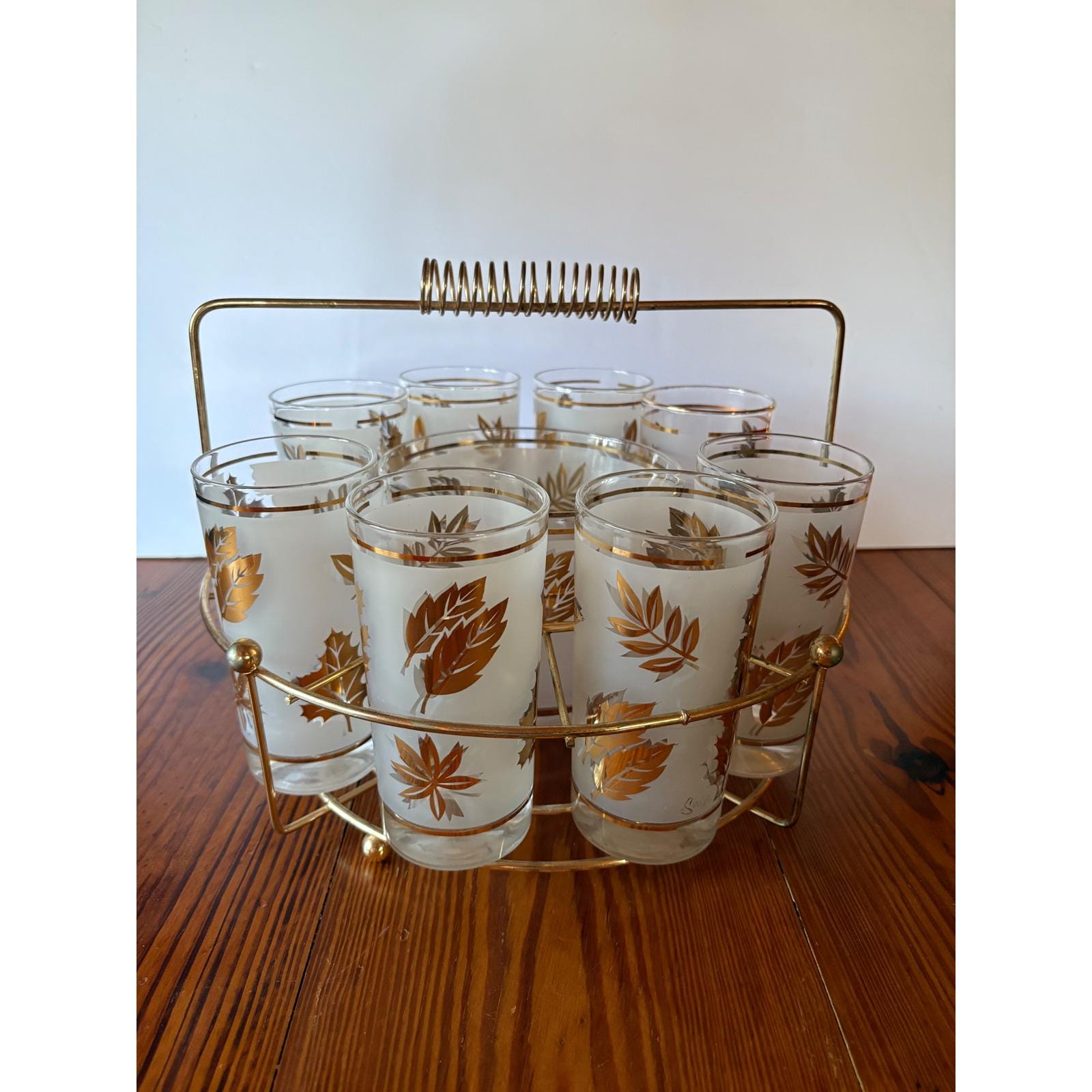 Vintage Barware Glasses With Caddy - Etsy