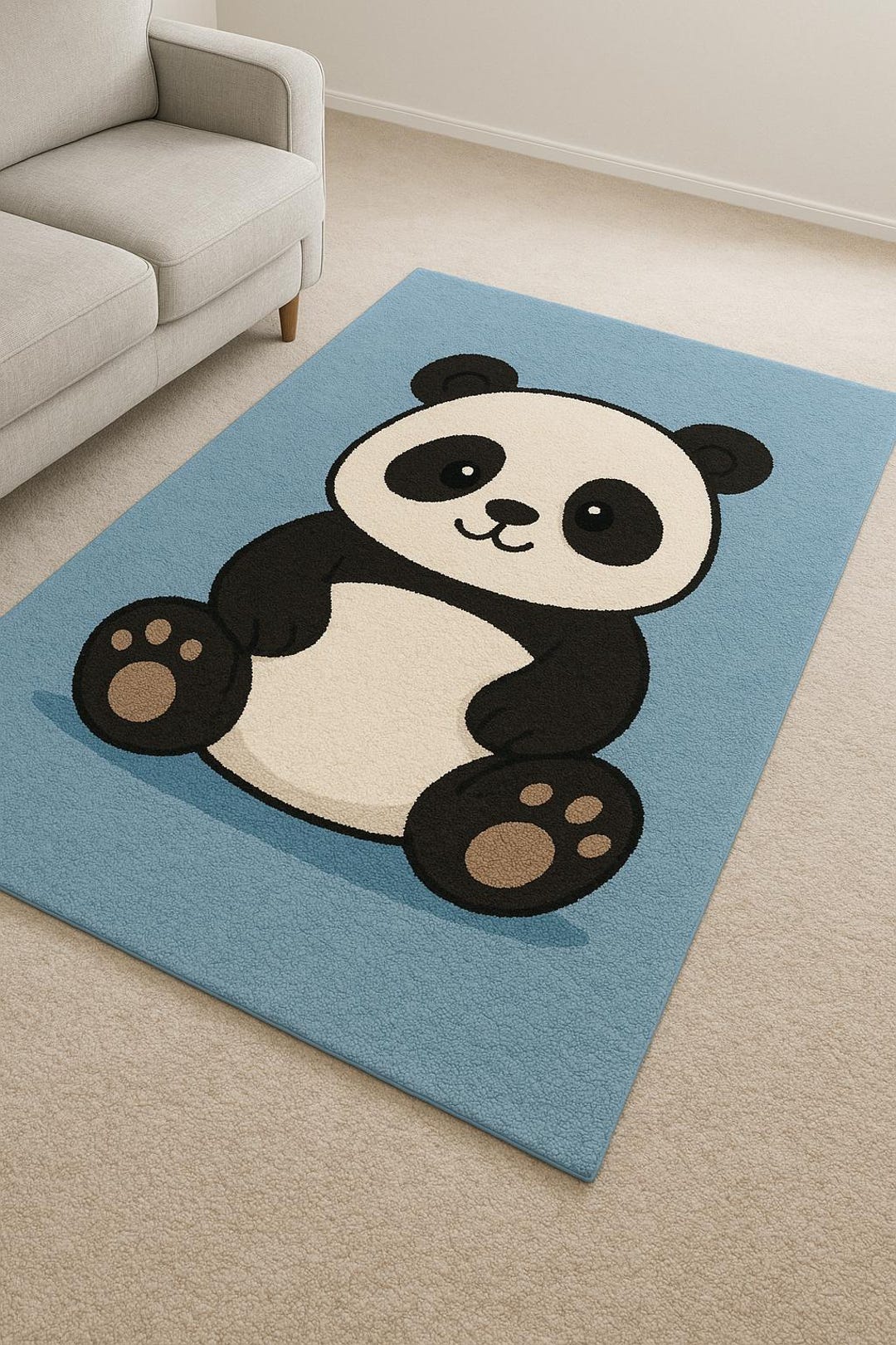 Adorable Panda Play Rug for Kids' Room.6x8 Feet - Etsy