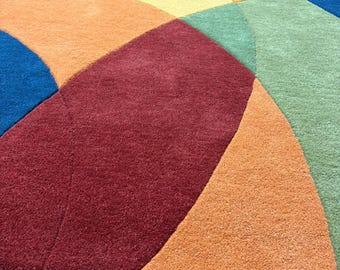 Mid century wavy Abstract Rug Retro Geometry Pattern Carpet