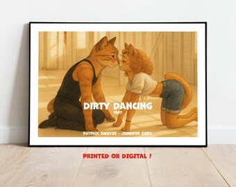Dirty Dancing Movie Poster | Cat Parody Wall Art | Gift for Cat Lovers