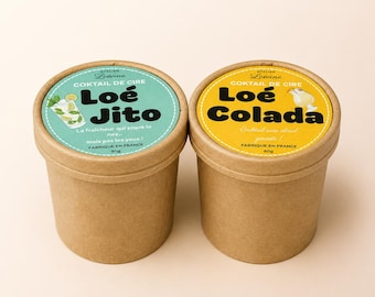 Cialda di cera modellata Kawaii – 1 Cialda = L'intero pezzo – Cocktail di cera – Loé-Colada Loé-Jito – Cera vegetale fatta a mano dalla Francia