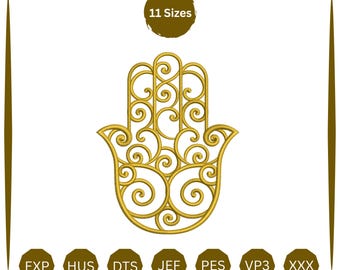 Hamsa Hand Embroidery Design | Machine Embroidery Files | 11 Sizes | Instant Download