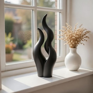 Stl file Minimalist sculpture /Modern Black Decor | Sculptural Home Accent | Contemporary Art Object