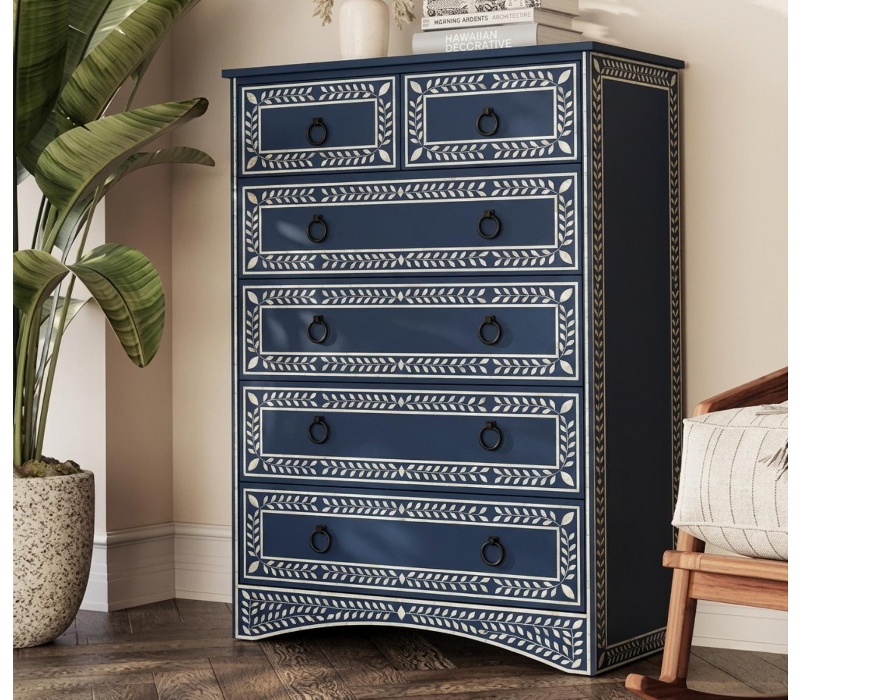 Tall Navy Dresser - Etsy