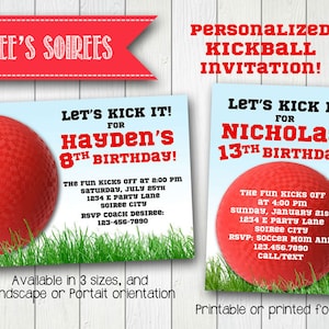 KICKBALL INVITATION - Printable Birthday Invite - Personalized DIY - also Sports Banquet or Baby Shower Digital Invitation