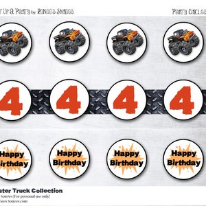 MONSTER TRUCK Collection Customized DIY Printable Coordinating Design Accessories image 2