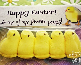 4 Printable EASTER Peeps Treat Toppers - for boys or girls. Instant Download! 4 Styles Included - Party Favor, Classroom Treat