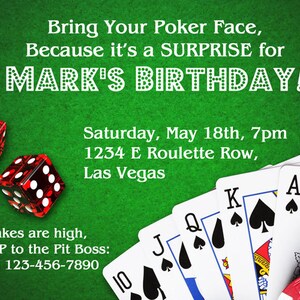 CASINO Printable INVITATION - Birthday, Bachelor or Casino Night Invite ...