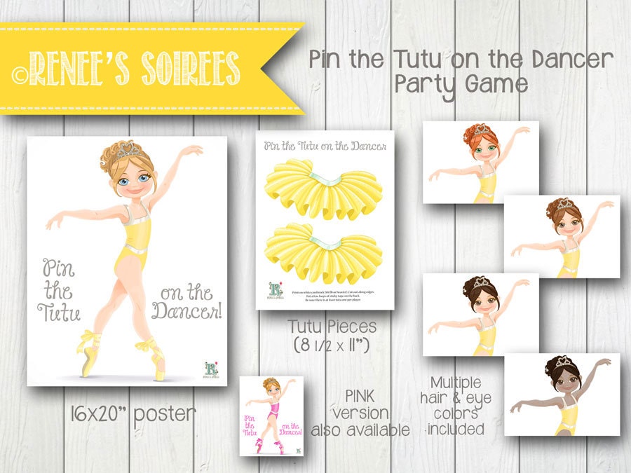 Ballerina Pin-the-Tutu-on-the-Dancer Party Game Instant | Etsy