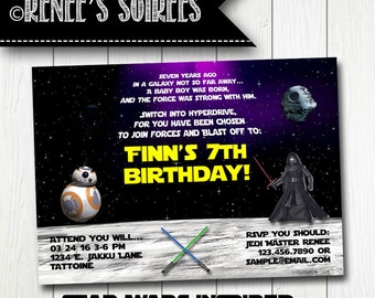 Custom GALAXY Birthday Invitation - Printable Star Wars-inspired Invite - Personalized DIY