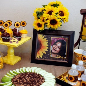 SUNFLOWER Party Printables - for Bridal Shower, Baby Shower, Birthdays & more - DIY - Personalized
