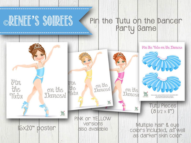 Ballerina Pin-the-tutu-on-the-dancer Party Game Instant - Etsy
