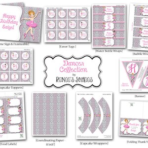 DANCER Printable Birthday Collection Customized for Your Ballerina ...