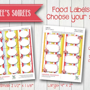 ETIQUETAS PARA BUFFET IMPRIMIBLES - Elige entre 60 temas diferentes - Etiquetas para comida - Archivo digital DIY