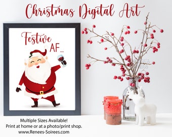 Christmas Wine Lover Decor, Funny Christmas Printable, Christmas Bar Art, Funny Christmas Decor, Santa Letter Christmas Wall Art Digital Art