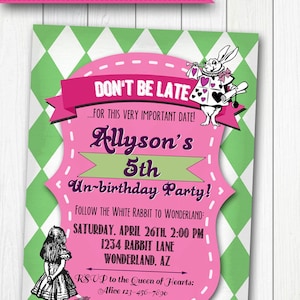 MAD TEA PARTY Printable Birthday Invitation - Personalized Girls Party Invite Alice in Wonderland inspired