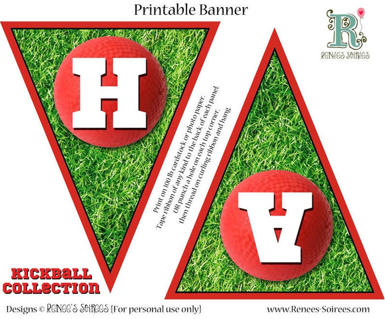 KICKBALL PARTY Printable Collection for Birthday Party or - Etsy