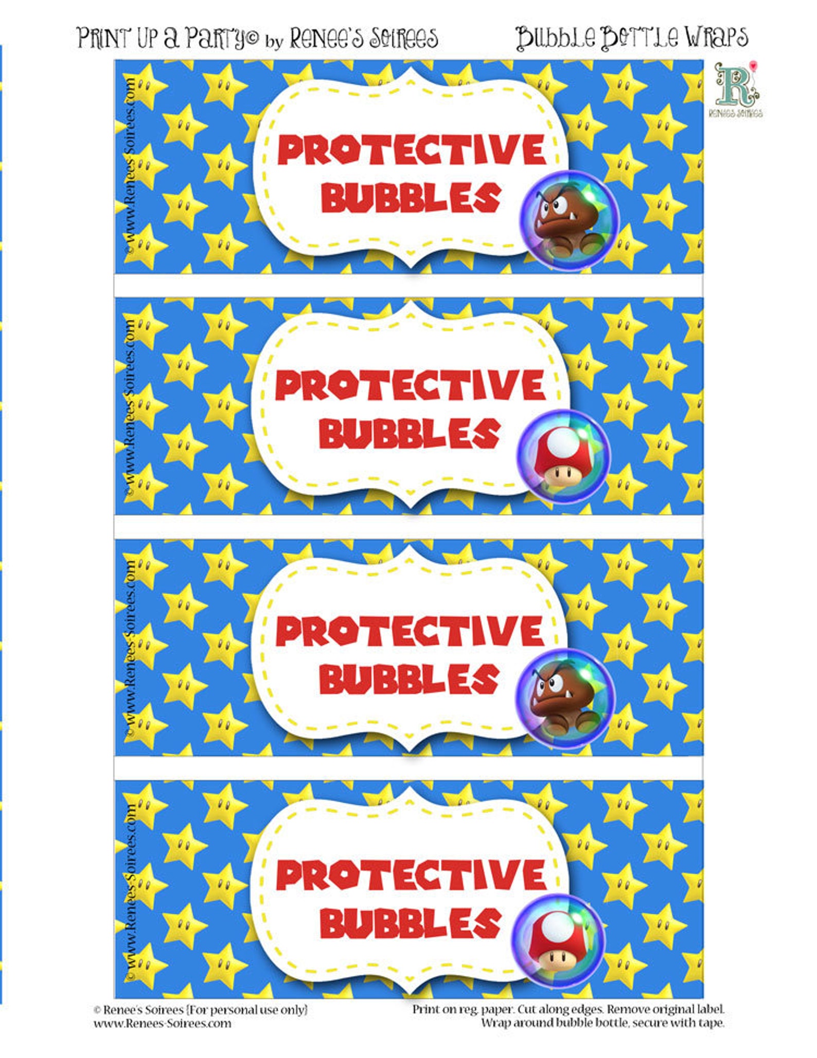 BUBBLE Bottle Wrappers You choose the theme Printable DIY | Etsy