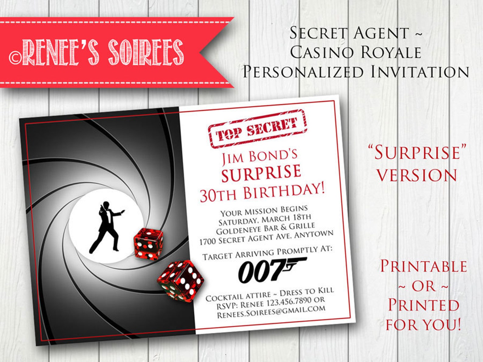 SPY Printable INVITATION Birthday Bachelor or Murder - Etsy