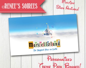 Personalized DISNEYLAND banner JPG file - printable - Welcome Sign, Backdrop, Photo Op for party - event