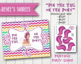 PIN the Tail on the Pony - Sunny - Jeu Pin-the-Tail imprimable - Téléchargement instantané - Affiche du jeu DIY Party