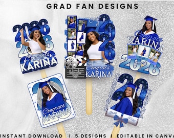 Graduation Fan 2026 Blue, Canva Editable Template