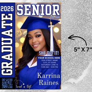 Graduation Flyer Invite 2026, Magazine Graduation Announcement, Canva Editable image 3