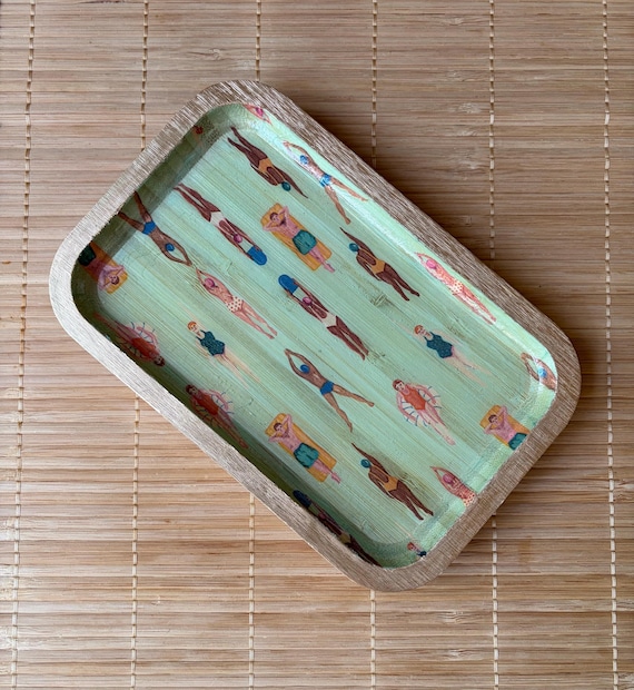 Decorative Bamboo Rectangular Trays for Entertaining, Serving, Home Decor, Bar Carts, Plants, Trinket Trays, Organization, Plants
