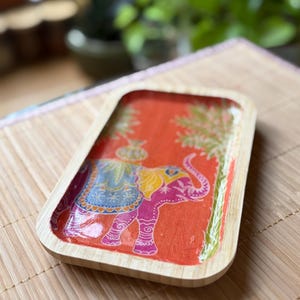 Decorative Bamboo Rectangular Trays for Entertaining, Home Decor, Bar Carts, Plants, Trinket Trays, Organization, Plants bild 6